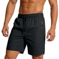 thumbnail image 1 of Besolor Mens Workout Shorts Elastic Waist Drawstring Summer Lightweight Breathable Athletic Running Shorts with Zipper Pocket(Small,Black), 1 of 7