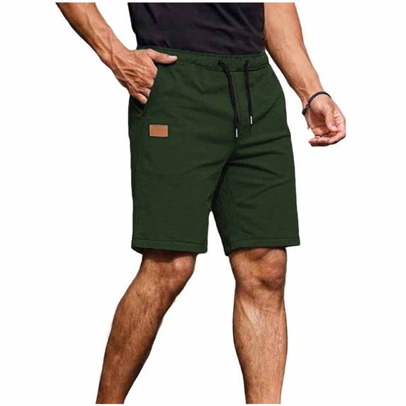 Besolor Mens Workout Shorts Elastic Waist Drawstring Wide Leg Casual Loose Athletic Running Short Pants with Pockets(X-Large,Army Green)