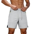 thumbnail image 1 of Besolor Mens Workout Shorts Lightweight Breathable Quick Dry Summer Athletic Running Elastic Waist Drawstring Shorts with Zipper Pockets(X-Large,White), 1 of 7