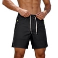 thumbnail image 1 of Besolor Mens Workout Shorts Lightweight Breathable Quick Dry Summer Athletic Running Elastic Waist Drawstring Shorts with Zipper Pockets(Large,Black), 1 of 7
