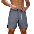 thumbnail image 1 of Besolor Mens Workout Shorts Lightweight Breathable Quick Dry Summer Athletic Running Elastic Waist Drawstring Shorts with Zipper Pockets(Large,Gray), 1 of 5