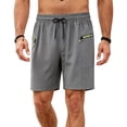 thumbnail image 1 of Besolor Mens Workout Shorts Straight Leg Elastic Wisted Drawstring Casual Lightweight Athletic Running Shorts with Pockets(Small,Gray), 1 of 7
