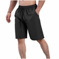 thumbnail image 1 of Besolor Mens Workout Shorts Summer Lightweight Quick Dry Athletic Running Casual Drawstring Elastic Waist Beach Shorts with Pocket(XX-Large,Black), 1 of 7