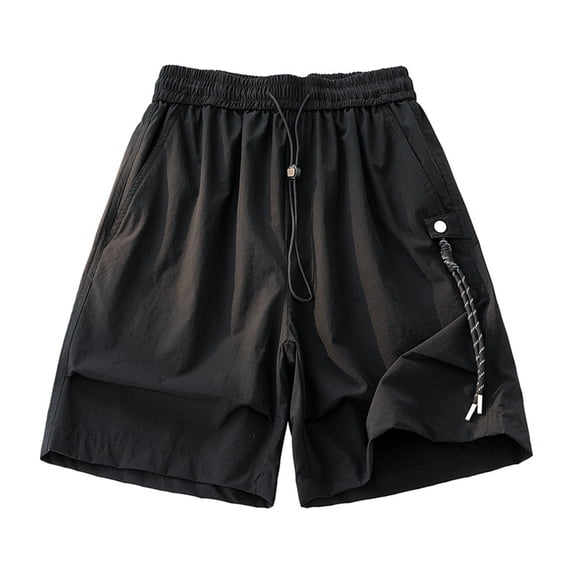 Besolor Mens Workout Shorts Wide Leg Elastic Waisted Drawstring Lightweight Casual Outdoor Running Short Pants(3X-Large,Black)
