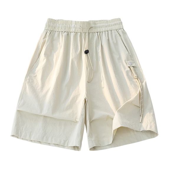 Besolor Mens Workout Shorts Wide Leg Elastic Waisted Drawstring Lightweight Casual Outdoor Running Short Pants(XX-Large,Beige)