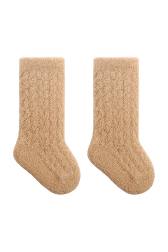 Newborn Baby Fuzzy Knee High Socks Toddler Kids Cozy Soft Warm Plush Home Sleeping Slipper Socks