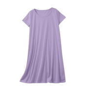 BESOLOR Nightgowns for Women Sleepshirts Crewneck Short Sleeve Nightshirt Casual Soft Sleepwear Dress