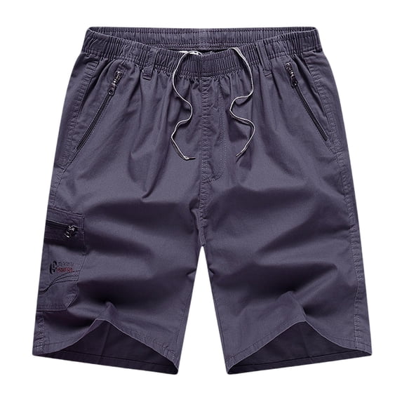 Besolor Plus Size Cargo Shorts for Men Elastic Waist Drawstring Summer Outdoor Hiking Workout Shorts with Pockets(X-Large,Purple1)