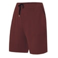 thumbnail image 1 of Besolor Plus Size Running Shorts for Men Knee Length Wide Leg Drawstring Elastic Waisted Casual Workout Shorts with Pocket(X-Large,Wine), 1 of 4
