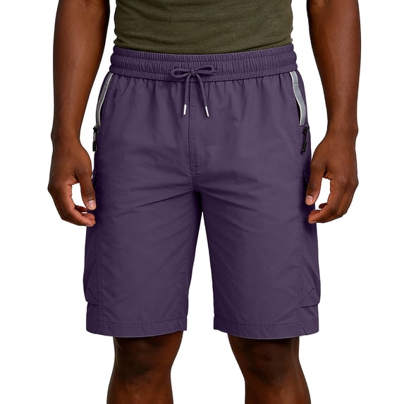 Besolor Plus Size Shorts for Men Straight Leg Elastic High Waist Drawstring Lightweight Casual Workout Running Shorts with Pockets(Medium,Purple)