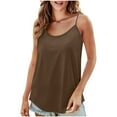 thumbnail image 1 of Besolor Womens Summer Cami Tops Round Neck Spaghetti Strap Camisole Casual Loose Solid Color Basic Blouse Tees, 1 of 7