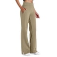 thumbnail image 1 of Besolor Plus Size Workout Pants for Women Casual Elastic High Waist Side Slit Straight-Leg Athletic Gym Yoga Pants with Pockets, 1 of 5