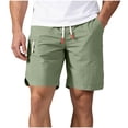 thumbnail image 1 of Besolor Running Shorts for Men Drawstring Elastic Waisted Lightweight Quick Dry Workout Athletic Beach Shorts with Multi Pockets(X-Large,Green), 1 of 7