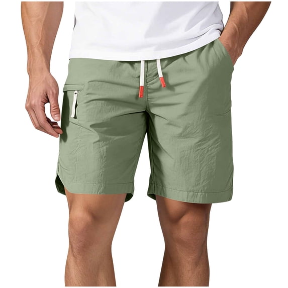 Besolor Running Shorts for Men Drawstring Elastic Waisted Lightweight Quick Dry Workout Athletic Beach Shorts with Multi Pockets(X-Large,Green)