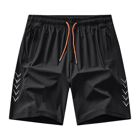 Besolor Running Shorts for Men Lightweight Quick Dry Athletic Workout Elastic Waist Drawstring Shorts with Zipper Pockets(3X-Large,Black)