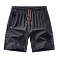 thumbnail image 1 of Besolor Running Shorts for Men Lightweight Quick Dry Athletic Workout Elastic Waist Drawstring Shorts with Zipper Pockets(Medium,Dark Gray), 1 of 7
