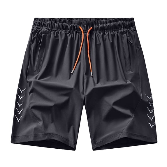 Besolor Running Shorts for Men Lightweight Quick Dry Athletic Workout Elastic Waist Drawstring Shorts with Zipper Pockets(Medium,Dark Gray)