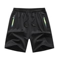 thumbnail image 1 of Besolor Running Shorts for Men Summer Casual Loose Elastic Waist Drawstring Workout Athletic Shorts with Zipper Pocket(X-Small,Black), 1 of 7