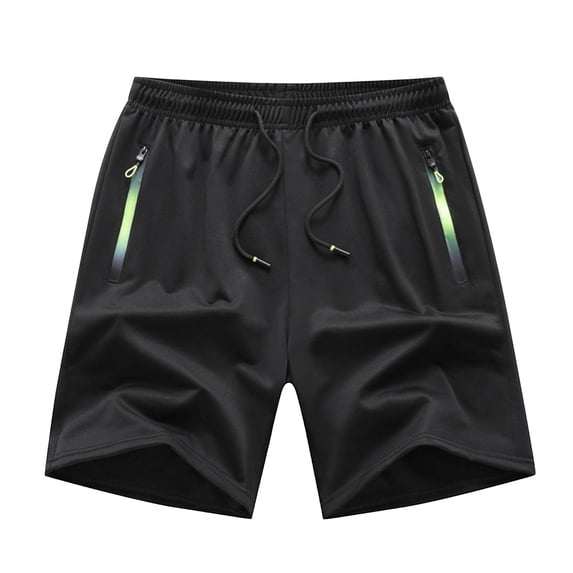 Besolor Running Shorts for Men Summer Casual Loose Elastic Waist Drawstring Workout Athletic Shorts with Zipper Pocket(X-Small,Black)