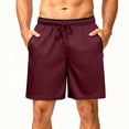 thumbnail image 1 of Besolor Running Shorts for Men Wide Leg High Waist Elastic Drawstring Casual Loose Summer Outdoor Workout Shorts with Zipper Pocket(X-Large,Wine), 1 of 6