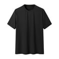 thumbnail image 1 of Besolor Summer Shirts for Men Ribbed Round Neck Short Sleeve Basic Tee Casual Comfy Solid Color Workout Tops, 1 of 5