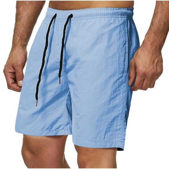 Besolor Summer Shorts for Men Big and Tall Elastic Waist Drawstring Quick Dry Beach Vacation Lounge Shorts