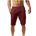 thumbnail image 1 of Besolor Summer Shorts for Men High Waist Drawstring Straight Leg Shorts Casual Loose Knee Length Loungewear Pants with Pockets, 1 of 5