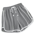 thumbnail image 1 of Besolor Summer Shorts for Women Elastic Waist Drawstring Loose Comfy Lounge Shorts Workout Running Sweat Shorts, 1 of 3