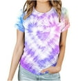 thumbnail image 1 of Besolor Summer T-Shirts for Women Trendy Tie-Dye Crewneck Short Sleeve Tunic Tops Casual Loose Going out Blouse Tee, 1 of 4