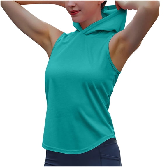Besolor Summer Workout Tank Tops for Women Sleeveless Hoodies Casual Loose Fitted Athletic Running Tanks Shirt