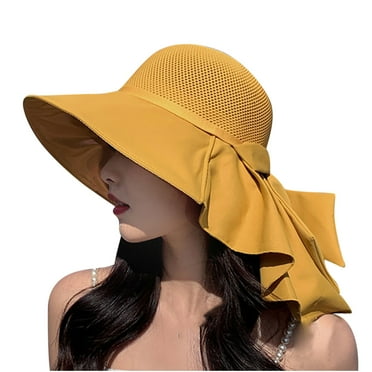 Besolor Sun Hat for Women UPF 50+ UV Sun Protection Wide Brim Foldable Summer Beach Outdoor Bucket Cap with Neck Flap