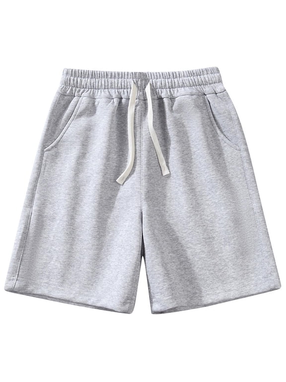 Sweat Shorts for Men Elastic Waist Drawstring Casual Summer Workout Running Shorts with Pockets