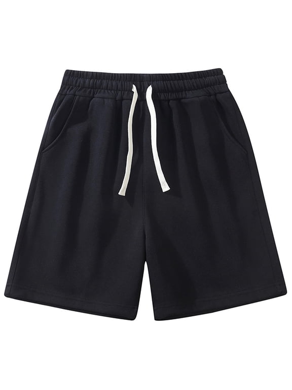 Sweat Shorts for Men Elastic Waist Drawstring Casual Summer Workout Running Shorts with Pockets