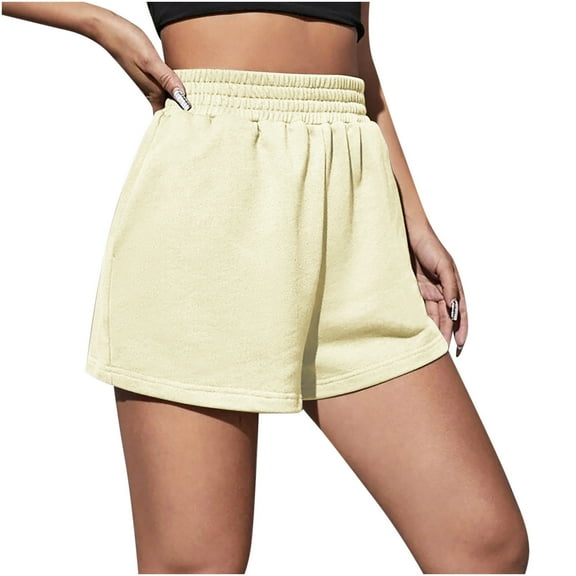 Besolor Sweat Shorts for Women Elastic Waist Casual Loose Comfy Summer Workout Running Shorts with Pockets