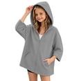 thumbnail image 1 of Besolor Teen Kids Girls Zip up Hoodies Fall Casual Loose Long Sleeve Outerwear Jacket Girl Sweatshirts with Pockets(9-10 Years,Gray), 1 of 6
