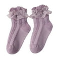 thumbnail image 1 of Besolor Toddler Baby Girls Cute Ruffle Lace Ankle Socks Frilly Cotton Ruffles Cuff School Dress Crew Socks, 1 of 3