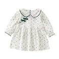 Besolor Toddler Baby Girls Dress Cute Doll Collar Floral Printed Long