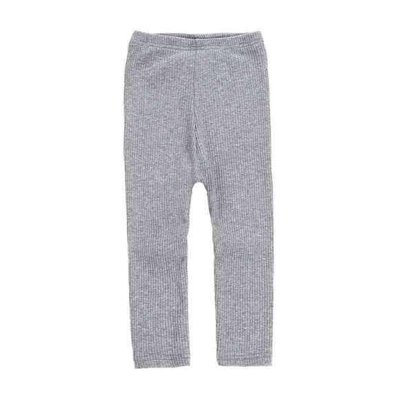 Besolor Toddler Baby Girls Knitted Leggings Ribbed Full Length Pants Kids Stretchy Soft Cotton Basic Tights