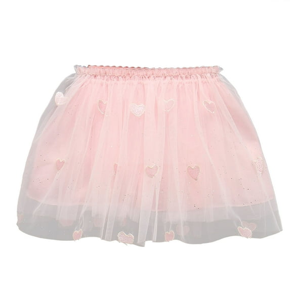 Besolor Toddler Baby Girls Layered Tulle Skirt Mesh Elastic Waist Embroider A-Line Party Dance Short Skirts