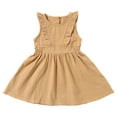 thumbnail image 1 of Besolor Toddler Baby Girls Summer Cotton Linen Dresses Ruffle Sleeveless Casual A Line Beach Party Sundress 2-6 Years, 1 of 3