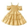 thumbnail image 1 of Besolor Toddler Baby Girls Summer Dress Ruffle Spaghetti Strap Short Sleeve A-Line Birthday Party Princess Dress, 1 of 7