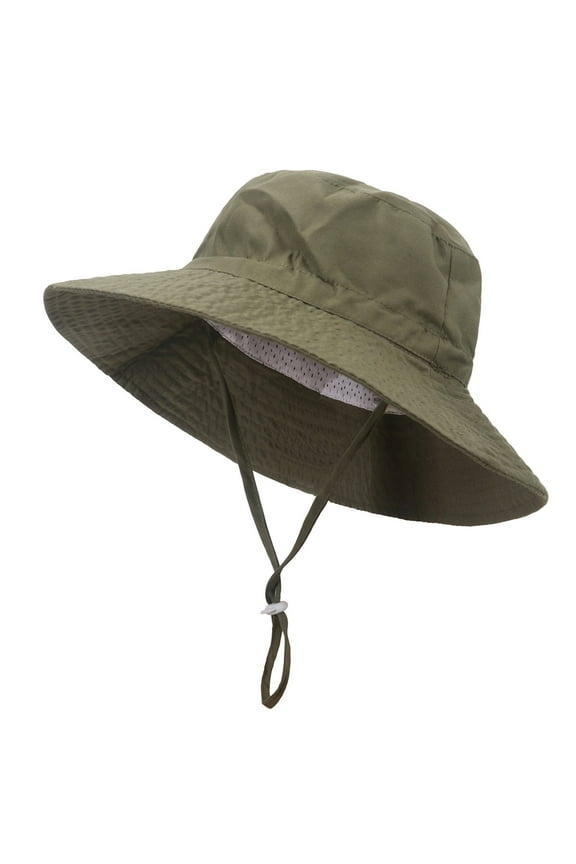 Toddler Baby Sun Hat Boy Girl Summer Cotton Bucket Hat Kids Adjustable Sun Protection Wide Brim Beach Hat