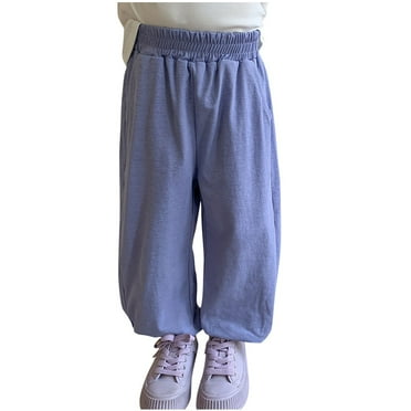 Besolor Toddler Boy Girl Cotton Pants Quick Dry High Waisted Lantern Pants Solid Color Baggy Trousers with Pockets