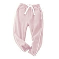 thumbnail image 1 of Besolor Toddler Boy Girl Sweatpants Cotton Elastic Waist Drawstring Joggers Kids Casual Sport Trousers with Pockets, 1 of 3