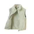 thumbnail image 1 of Besolor Toddler Boys Girls Fall Winter Fuzzy Vests Thermal Thick Warm Sleeveless Zipper Jackets Waistcoat with Pockets(10-11 Years,Green), 1 of 4