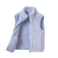 thumbnail image 1 of Besolor Toddler Boys Girls Fall Winter Fuzzy Vests Thermal Thick Warm Sleeveless Zipper Jackets Waistcoat with Pockets(10-11 Years,Light Blue), 1 of 4