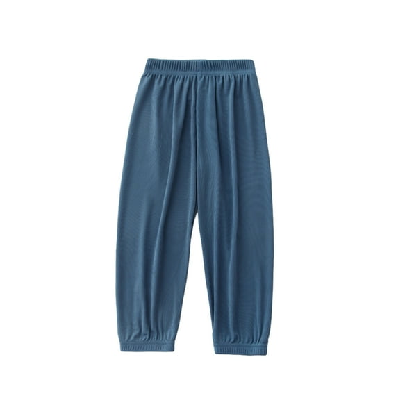 Besolor Toddler Girl Boy Summer Pants Kids Casual Thin Elastic Waist Solid Color Lounge Trouser Clothes 2-12 Years