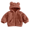 thumbnail image 1 of Besolor Toddler Girls Winter Fuzzy Sherpa Hoodies Fleece Thermal Warm Long Sleeve Sweatshirts Zip up Jackets with Pockets(1-2 Years,Blue), 1 of 6