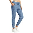 thumbnail image 1 of Besolor Track Pants Women Drawstring Elastic High Waisted Lightweight Quick Dry Workout Jogger Cinch Bottom Pant with Pockets, 1 of 7