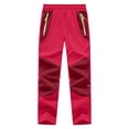 thumbnail image 1 of Besolor Unisex Boys Girls Clothes Fall Winter Ski Pants Fleece Keep Warm Windproof Waterproof Outdoor Hiking Pant with Zipper Pockets(15-16 Years,Red), 1 of 7